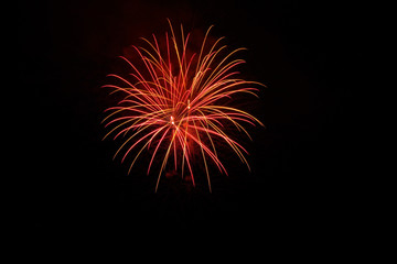 Fototapeta premium Colorful fireworks in night sky background