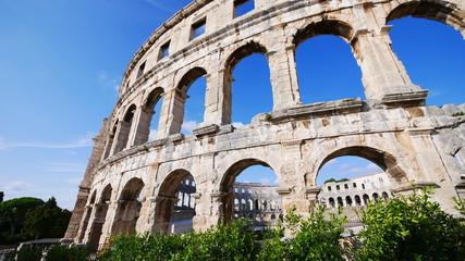 Obraz premium Pula, Kroatien: Das römische Amphitheater ist das Wahrzeichen der Stadt