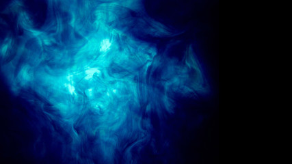 Poster color in water. Abstract background., Color paint drops in water. Ink swirling underwater, Cloud of silky ink collision, abstract smoke explosion animation, pollution concept