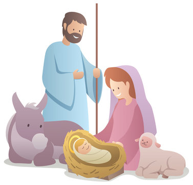 recommend clip art: Nativity Scene on White