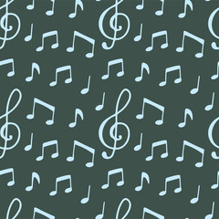 Seamless pattern with music note
