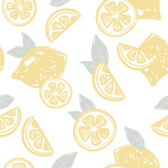 Lemons soft and cuted background. Seamless lemon pattern for wallpapers, package