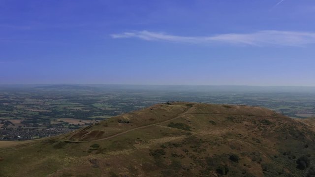 Countryside walkers in the English hills of Worcestershire UK