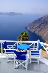 chairs on the Santorini island 