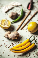 Set of products for cooking rice noodles