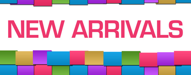 New Arrivals Colorful Blocks Grid Background Text 