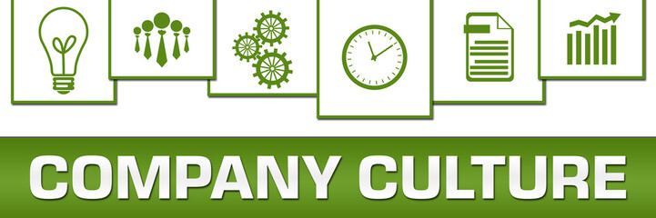 Company Culture Business Symbols Green White On Top Horizontal 