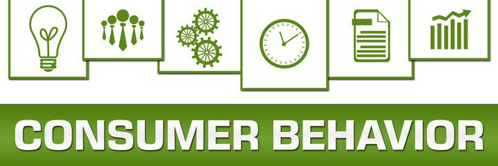 Consumer Behavior Business Symbols Green White On Top Horizontal 
