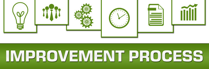 Improvement Process Business Symbols Green White On Top Horizontal 