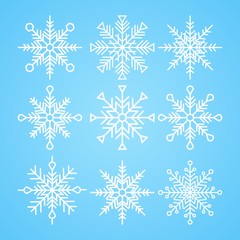 Naklejka na ściany i meble Set of decorative snowflakes. Vector illustration