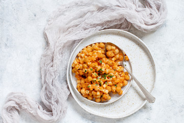 Ditalini pasta with chickpeas