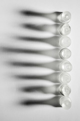 Assortment of transparent chess pieces