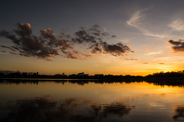 sunset over lake