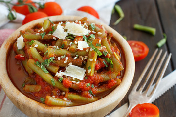 French beans with tomato
