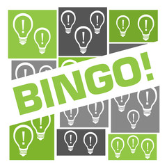 Bingo Green Grey Bulbs Grid Badge Style 