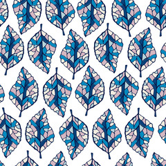 Beautiful seamless background with colored leaves.