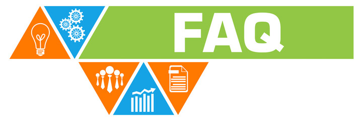 FAQ - Frequently Asked Questions Green Blue Orange Triangle Polygon Horizontal 