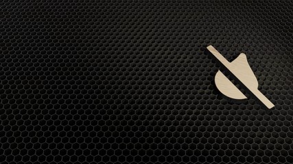 laser cut plywood symbol of tint slash