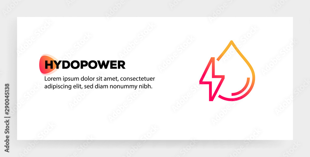 Poster hydopower icon concept