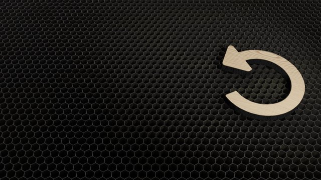 laser cut plywood symbol of undo alt