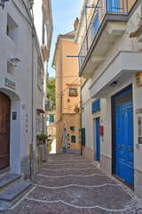 Fototapeta na wymiar Albori, Italy, 09/15/2019. The characteristic houses of a village on the Amalfi coast