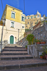 Albori, Italy, 09/15/2019. The characteristic houses of a village on the Amalfi coast