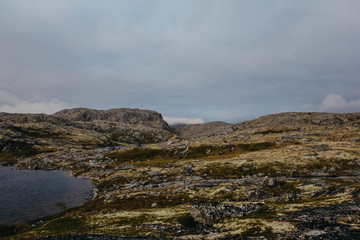 hills, severe, edge, polar region, valley, beauty, autumn, northern autumn, mountains, expanses, landscape, lakes, travel, sky, sun, nature, edge of the earth, sea, ocean, adventure, peak, clouds, fog