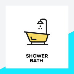 Fototapeta premium SHOWER BATH LINE ICON SET