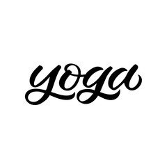 Hand drawn lettering card. The inscription: Yoga. Perfect design for greeting cards, posters, T-shirts, banners, print invitations.
