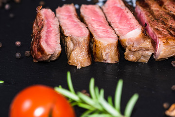 Steaks from fresh meat