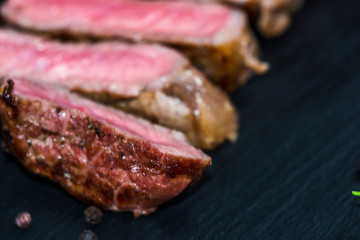 Steaks from fresh meat