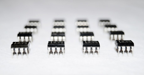Rows of small computer chips
