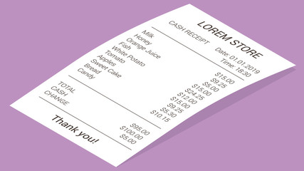 Naklejka premium Isometric shop receipt