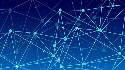 Blue Futuristic Technology with Web mesh Background