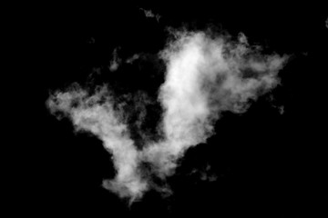 Obraz premium Cloud isolated on a black background for making texture brushes monochrome image