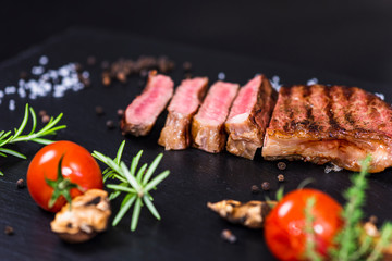Steaks from fresh meat