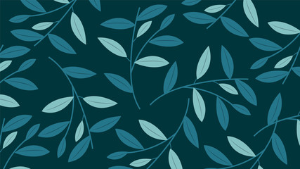 Dark Green Floral Pattern Background