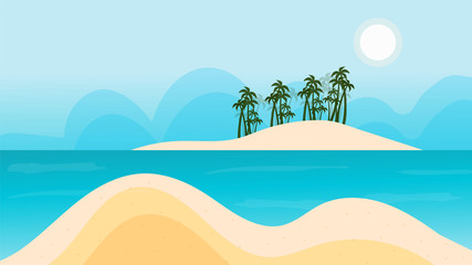 Fototapeta na wymiar Sandy beach background landscape vector