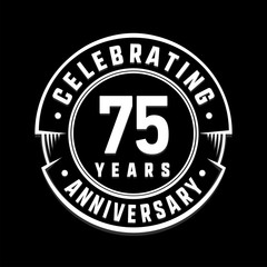Celebrating 75th years anniversary logo design. Seventy-five years logotype. Vector and illustration.