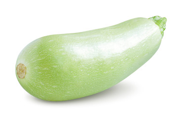 Zucchini Isolated on White. Fresh Green Squash Vegitable, Full Depth of Field 