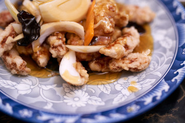 Korean style Chinese Tangsuyuk in a bowl