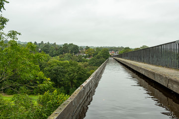 Fototapeta na wymiar Pontcysyllte aqueduct canal Llangollen waterway for narrowboats