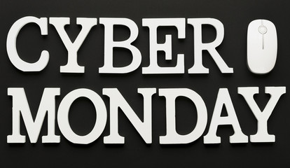 Cyber monday message with mouse