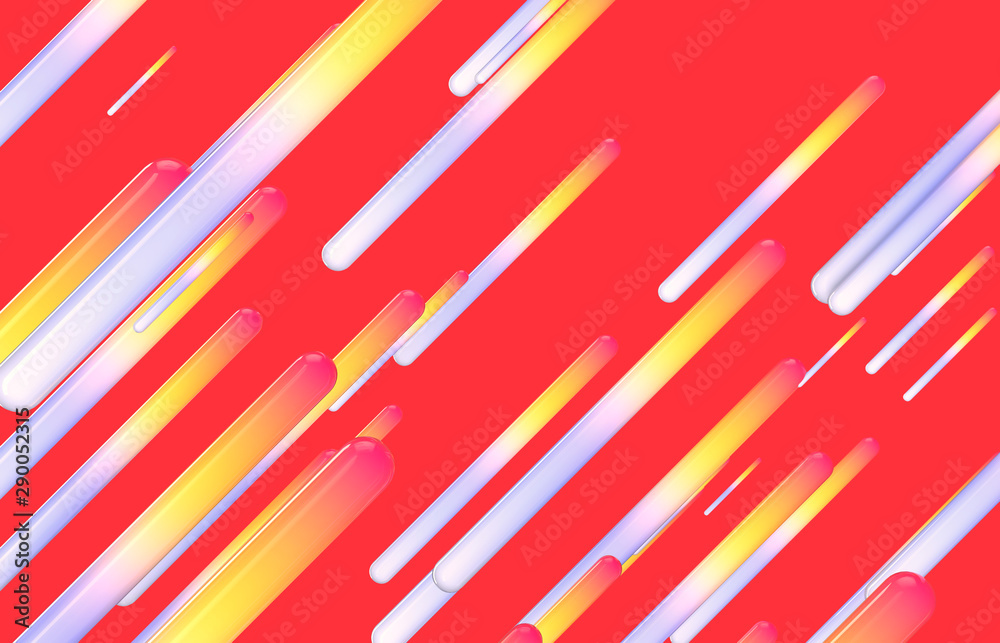 Aufkleber Futuristic geometric dynamic lines shape background. Abstract 3d render background.