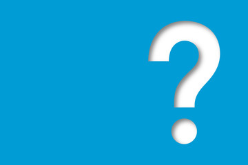 Question mark design made from cutted paper with copy space