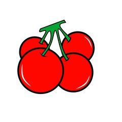 vector of fresh red cherries for business advertising or fruit shop logos