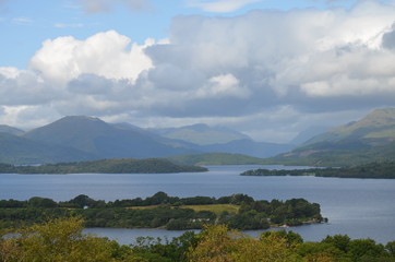 landscape with lake and mountains