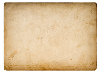 Used paper sheet Old cardboard stains vignette isolated