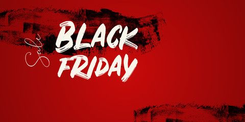 Black friday banner. Painted with dry dirty brushes