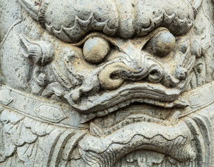 Fototapeta na wymiar Chinese warrior motifs Monument